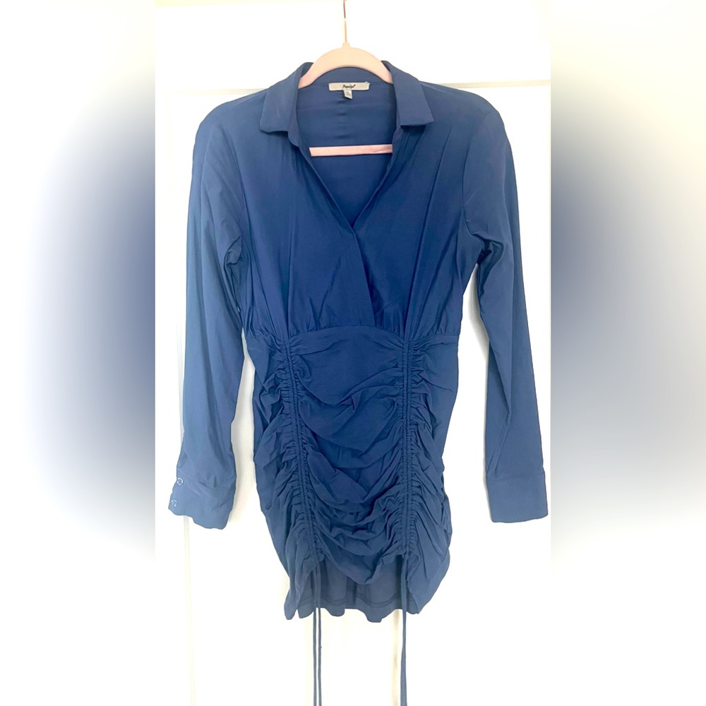 Long Sleeve V Neck Mini Dress